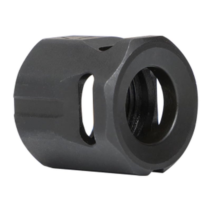 Strike Industries MCCIRCLE Micro Threaded Compensator Black Steel 1/2"x28 Threads 0.64" OAL Compatible w/ 9mm/357 SIG