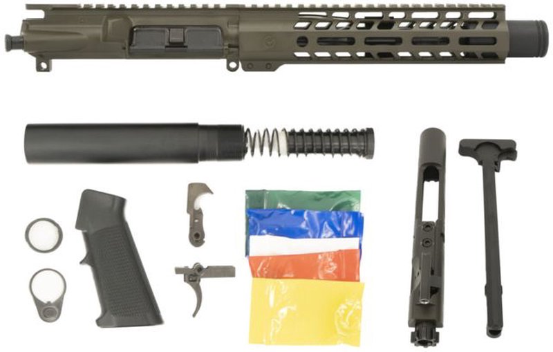 Ghost Firearms Upper Receiver, Pistol Lower Parts Kit, 5.56mm/.223, 10.5in, Carbine, 4150 Moly Steel Barrel, 1-7 Twist, 9in M-LOK Free Float Hand Guard, A2 Flash Hider