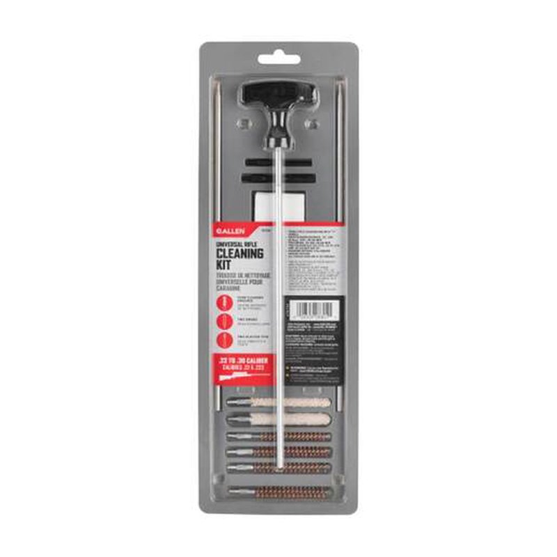 Allen 70730 Basic/Universal Rifle Cleaning Kit .22 to .30 Caliber, Grey