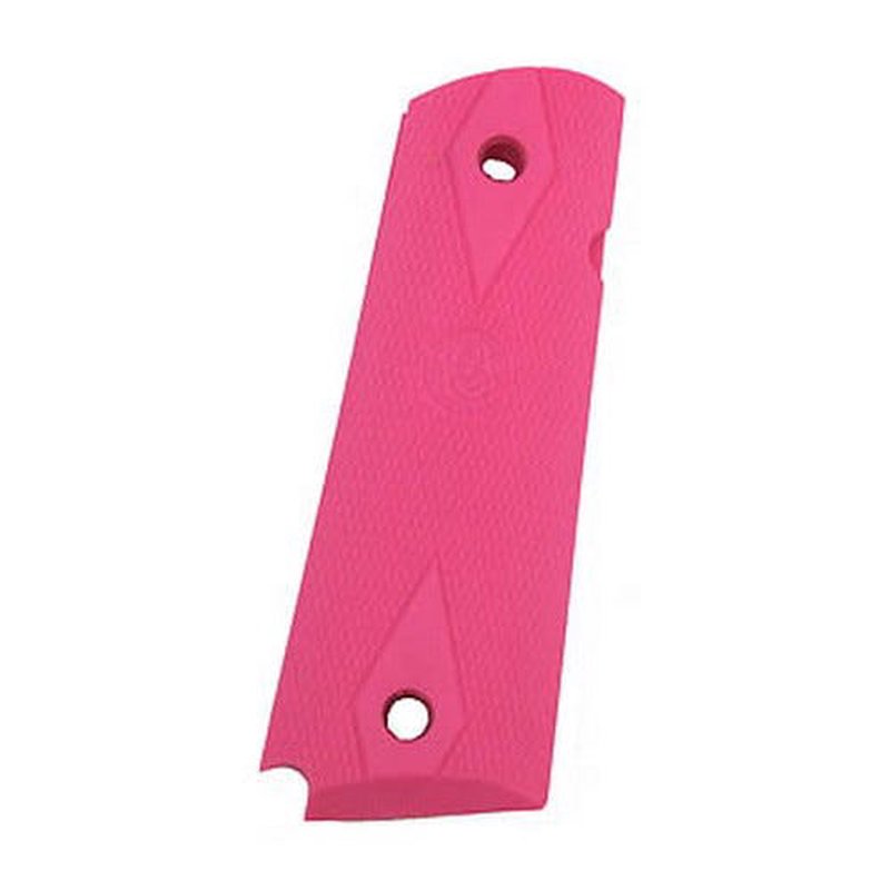 Hogue Govt. Model Rubber Grip Panels Checkered W/Diamonds Pink