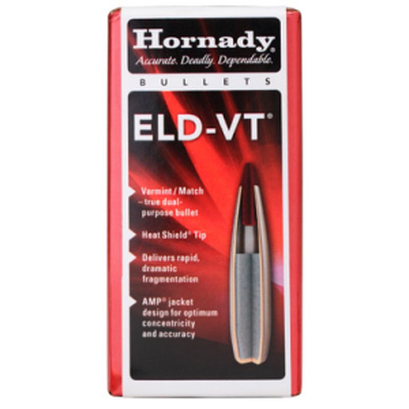 Hornady 22 Cal .224 69gr ELD-VT Heat Shield Tip Bullets (100)