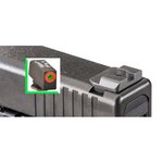 AmeriGlo GL-434 Hackathorn/Protector EDC style tritium handgun sight set for Glock 10mm/.45 (Green/Orange outline, serrated rear)
