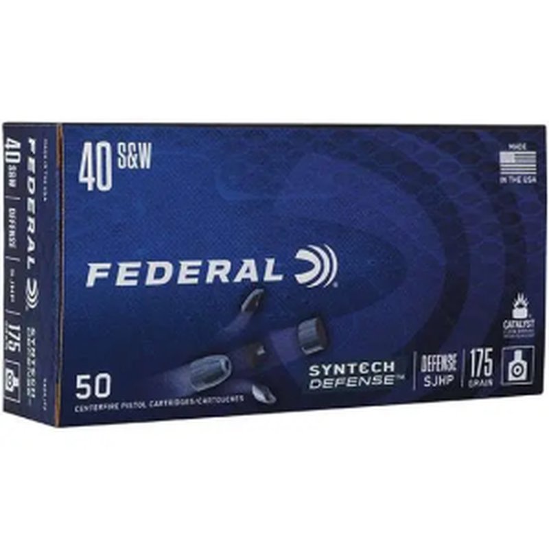 Federal Syntech Defense 40 S&W 175 gr Segmented Jacketed Hollow Point SJHP Ammunition
