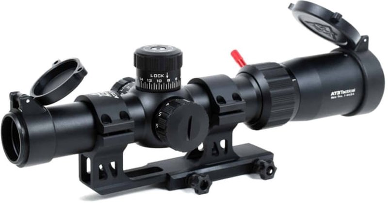AT3 Tactical Red Tail LPVO 1-4x24 LPVO Rifle Scope with Mount 30mm SFP