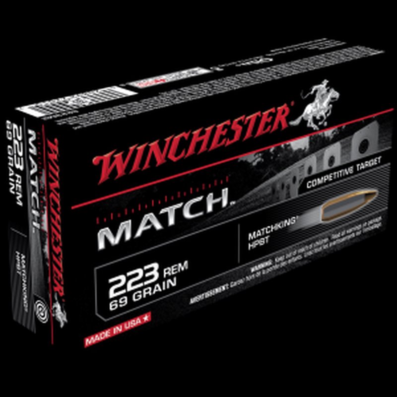 Winchester S223M2 69 Grain Sierra MatchKing HPBT .223 Remington Ammunition