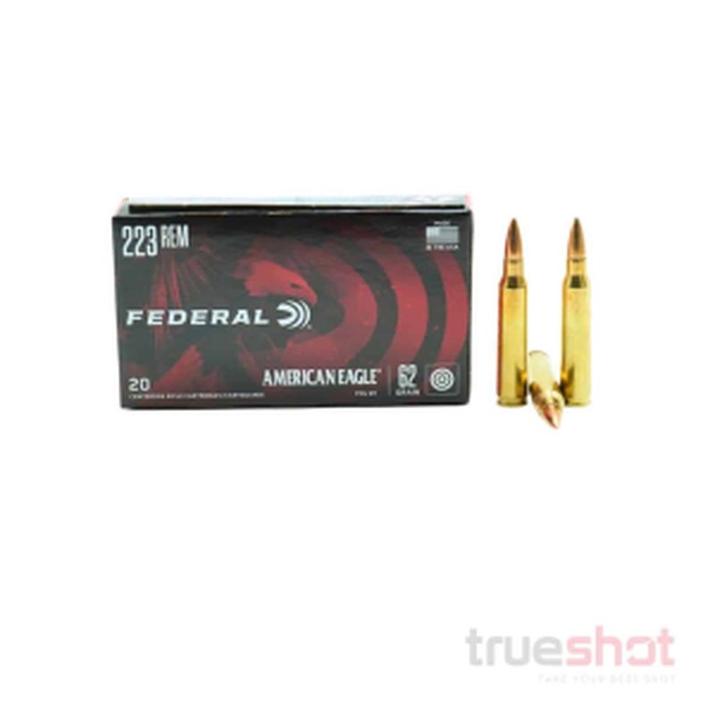 Federal American Eagle .223 Rem 62 Grain FMJBT 500-Round Ammo