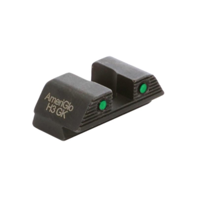 AmeriGlo Green Tritium 2-Dot Rear Sight Glock 0.256in H 0.165in Notch