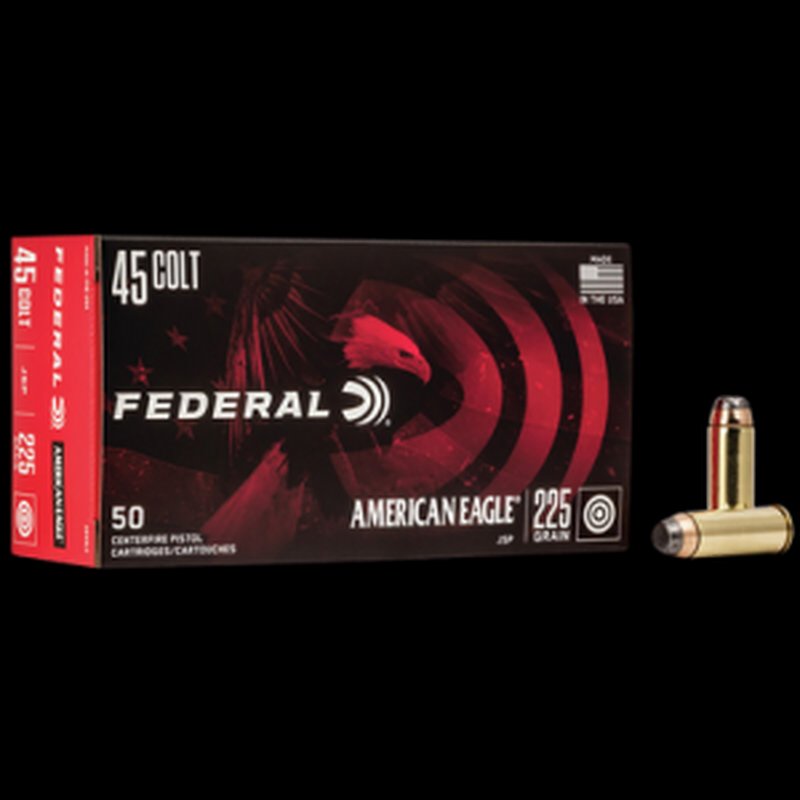 Federal American Eagle AE45LC 45 Colt 225gr JSP 50-Round Box Ammo