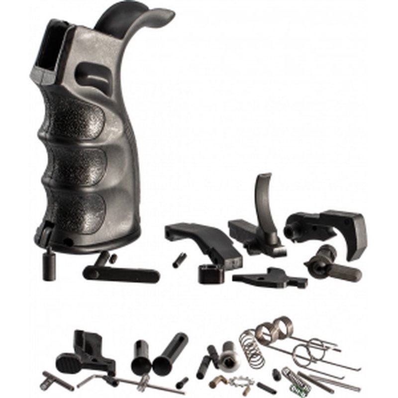 TacFire LPK02B308 AR-10 Lower Parts Kit  308 Win Black PGAR-B Pistol Grip Grip