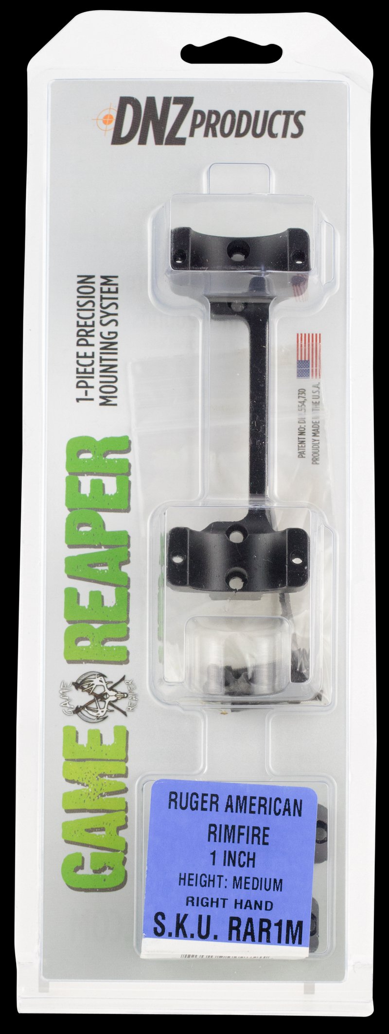 DNZ RAR1M Ruger Scope Mount Ring Combo Matte Black