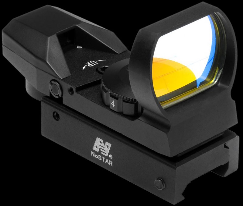 NcSTAR D4B Red Four-Reticle Reflex Sight 1x 24x34mm 3 MOA Weaver/Picatinny Mount