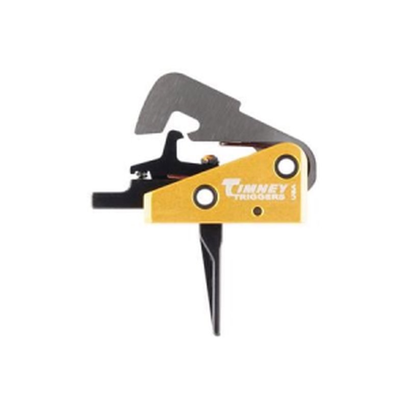 Timney 670ST Competition Trigger Single-Stage Straight Trigger with 4 lbs Draw Weight & Black/Gold Finish for AR-10