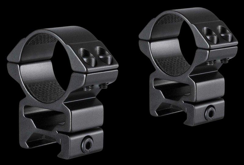 Hawke Sport Optics Match Mount 30mm 2-Piece Weaver High Scope Rings Matte Black Aluminum