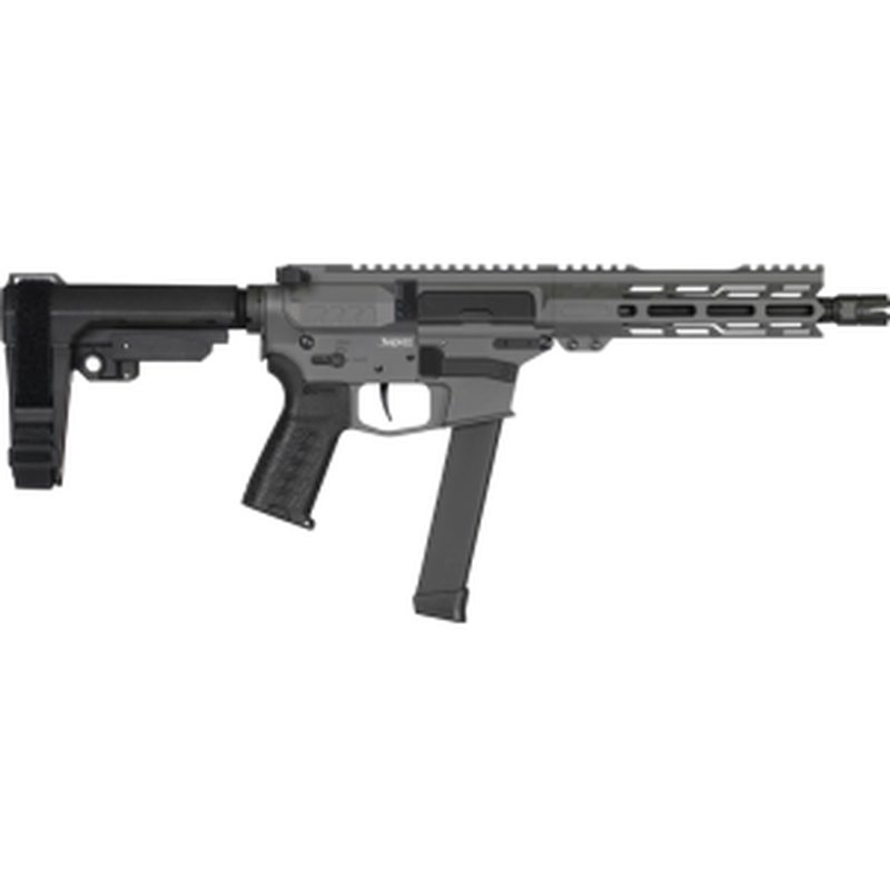 CMMG 99A3B0FTNG Banshee MKGS 33+1 8" Black Nitride Medium Taper Threaded Barrel, EML 7" M-LOK Handguards, Tungsten Cerakote Aluminum Picatinny Rail Receiver, CMMG Zeroed Grips