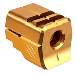 TRYBE Defense Universal 9mm Compensator 1/2-28 Threaded Full Size Gold