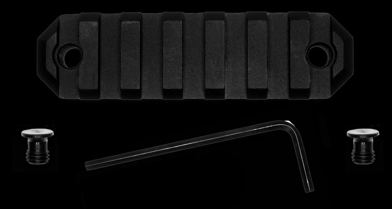 GrovTec US 3-Inch 7-Slot KeyMod Picatinny Rail Section Black