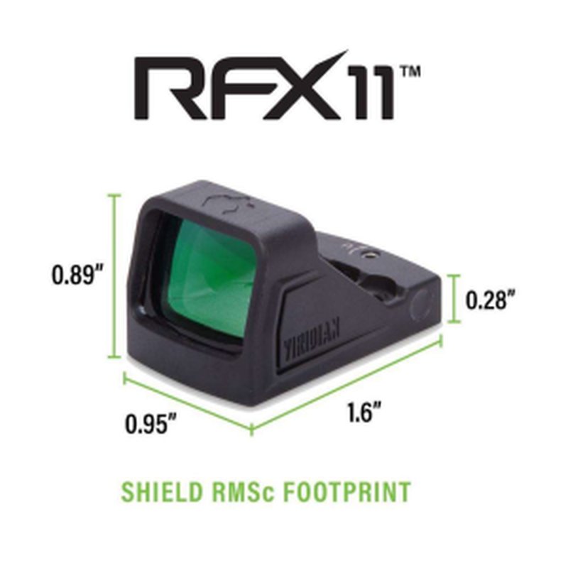 Viridian RFX11 Red Dot Sight RMSc Footprint, 3 MOA Green Dot, FDE