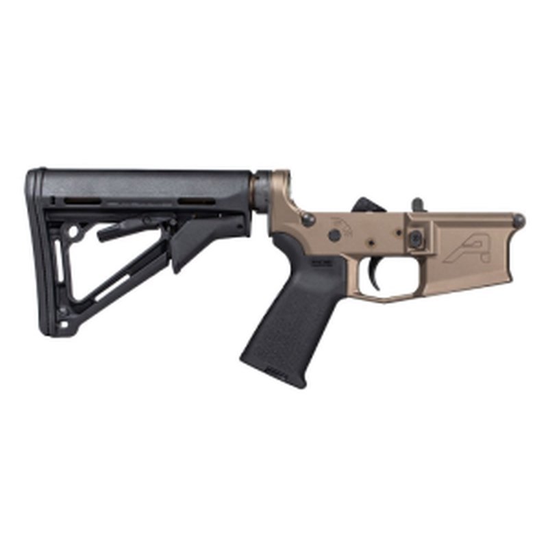 Aero Precision M4E1 Complete Lower with MOE Grip and CTR Carbine Stock Kodiak Brown Anodized