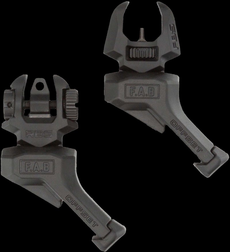 FAB Defense Offset Flip-Up Front & Rear Backup Sights FXFRBSOSB for AR-15 Black