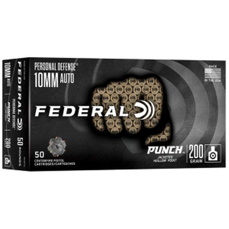 Federal 10mm Auto 200gr Punch JHP Ammunition 50rd BX 10BX/CS