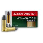 Sellier & Bellot SB32SWLA Handgun Ammunition 32 S&W Long 100 Grain LRN