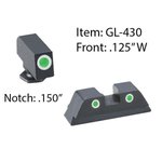 AmeriGlo Classic 3-Dot Night Sight Set Glock 42/43 Green Tritium White Outlines