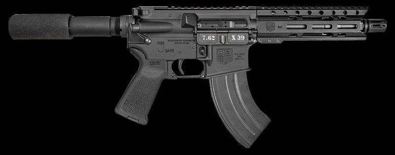 Diamondback DB15 7.62x39mm 7 Inch Barrel Pistol-Length Gas M-LOK Handguard DB1912O001
