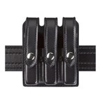 Safariland 777 Slimline Triple Magazine Pouch Fits Glock 20/21 - Plain Black with Chrome Snap