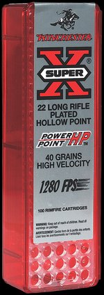 Winchester Super-X 22LR Ammunition Power Point 40 Grain Brass 100 Rounds