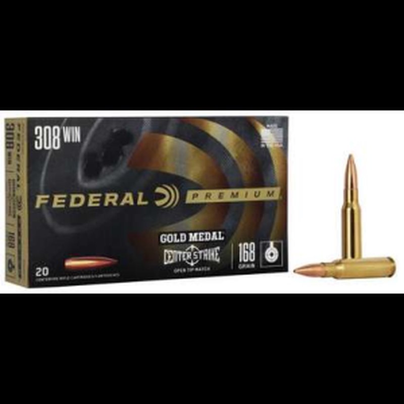 Federal GM308OTM1 Premium .308 Cal 168gr Open Tip Match Ammo
