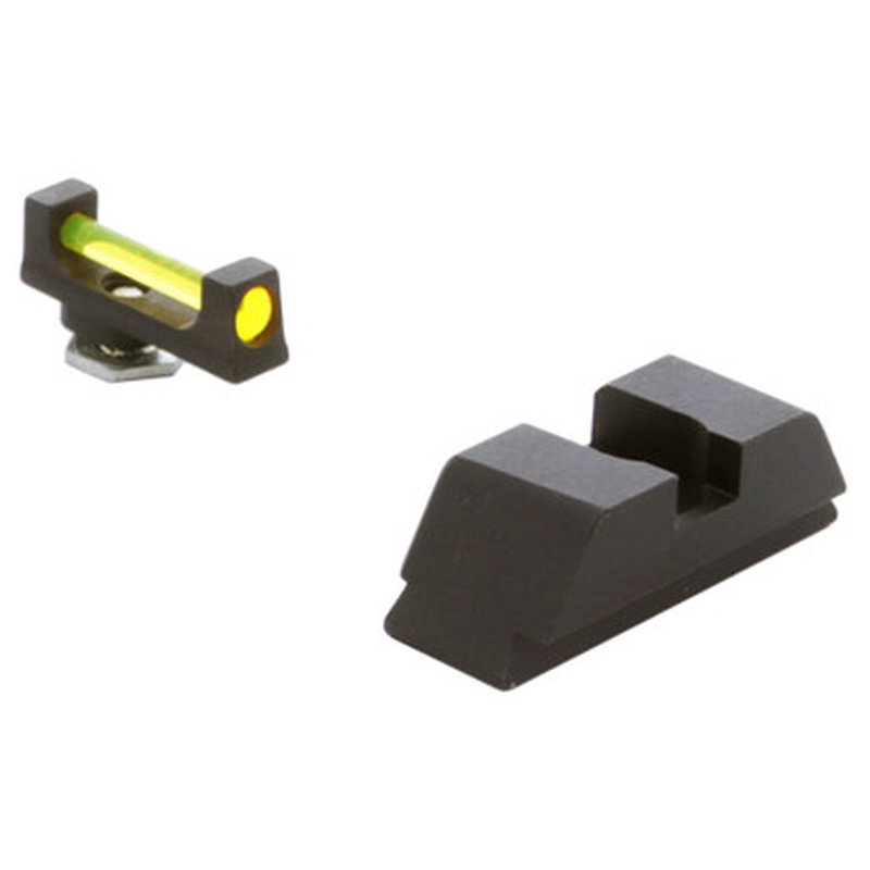 AmeriGlo Amber Fiber .115 Front Black Rear Sight Set for Glock