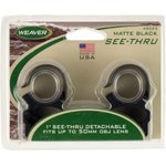 Weaver 49523 1-Inch Detachable See-Thru Scope Ring Set, Matte Black Steel