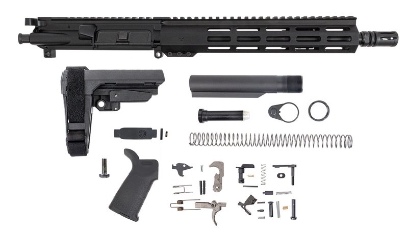 PSA 11.5" 5.56 1/7 Phosphate 10.5" Lightweight Hex M-Lok MOE EPT SBA3 Pistol Kit