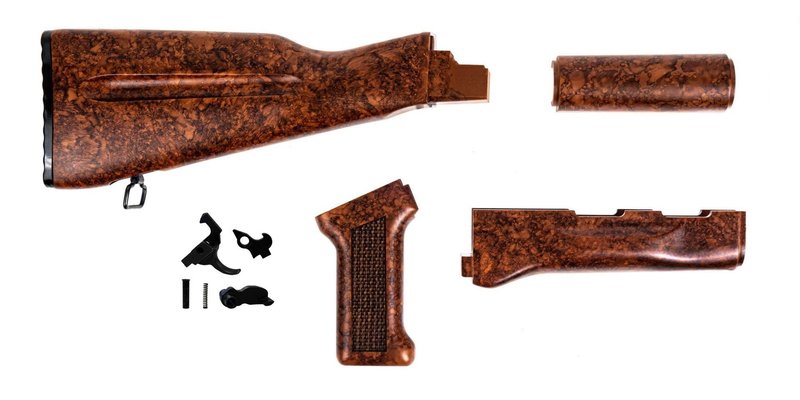 PSA AK Imitation "Bakelite" Furniture Set w/ PSAK-47 Premium Single Hook Semi-Auto Fire Control G