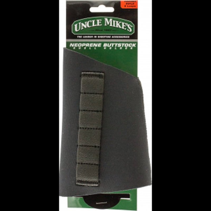 Uncle Mike's 88483 Buttstock Shell Holder made of Neoprene with Black Finish & Sewn-On Elastic Loops Holds up to 6rds for Rifles