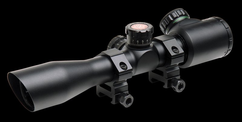 Truglo Tru-Brite Rifle Scope 4x 32mm Illuminated Mil Dot Reticle Matte Black