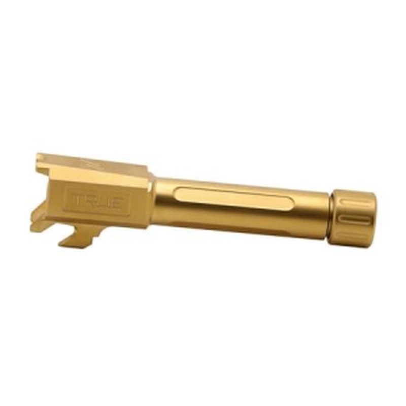 True Precision 1/2x28 Threaded Barrel for Springfield Hellcat Pistols (Gold TiN Finish)