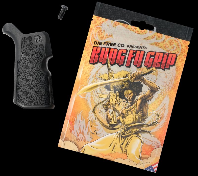 Die Free Co Kung Fu Grip AR Pistol Grip Black Nylon Reduced Angle KFGBLK