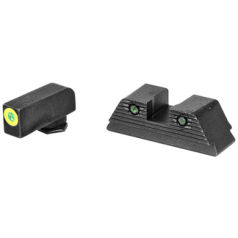 AmeriGlo GL821 Trooper Front/Rear Sight Set for Glock Gen 5 (Green Tritium)