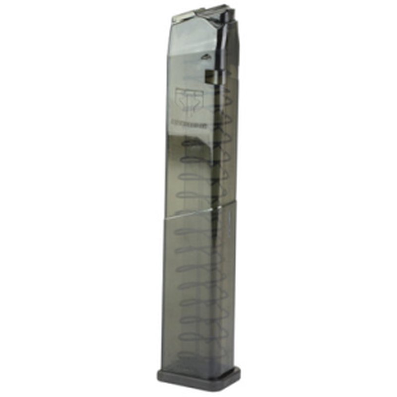 ETS Group 30rd 10mm Auto Extended Glock Magazine Carbon Smoke Polymer