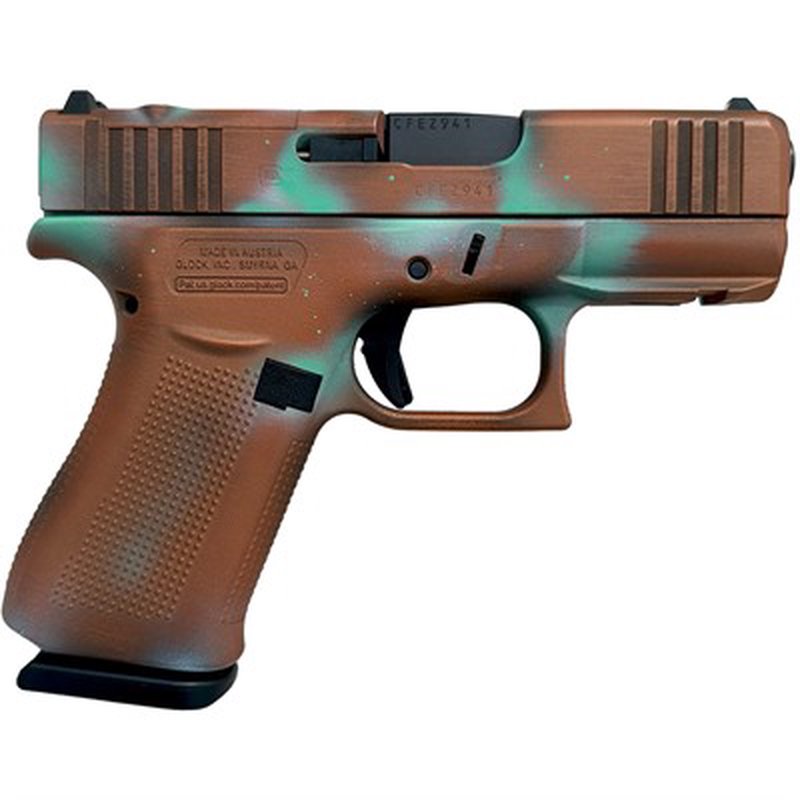 Glock 43X MOS Custom 9mm Semi-Auto Handgun Copper Patina, 3.41 in