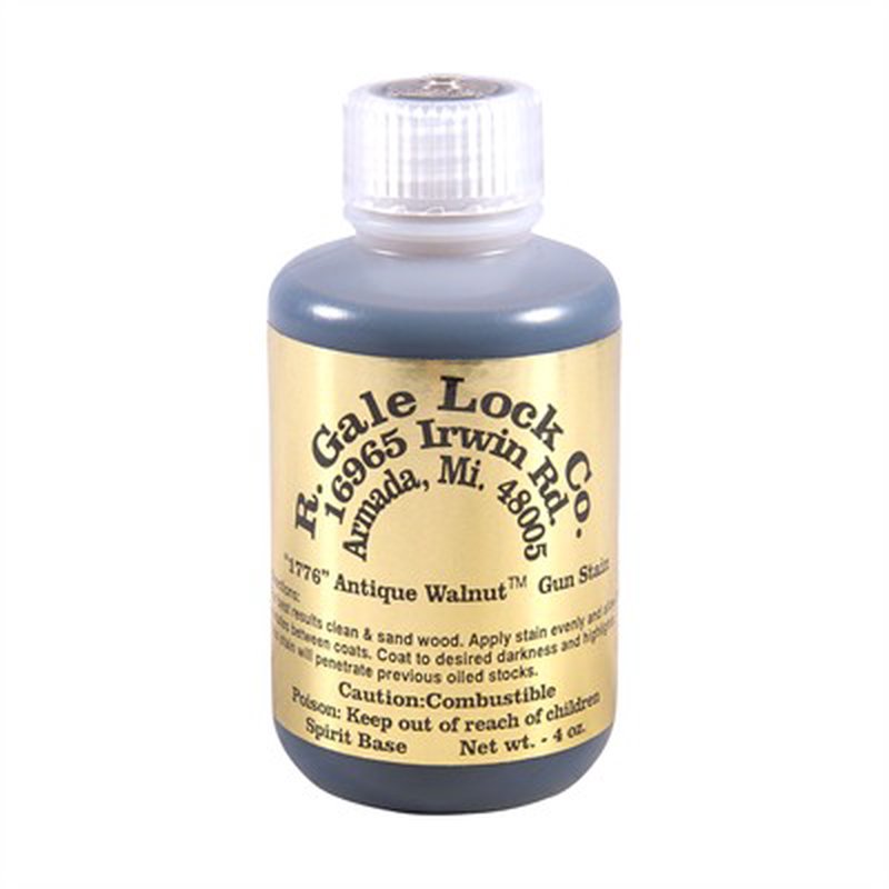 R. Gale Lock Co. Gun Stock Stain Antique Walnut (4 oz) Spirit-Based Wood Finish