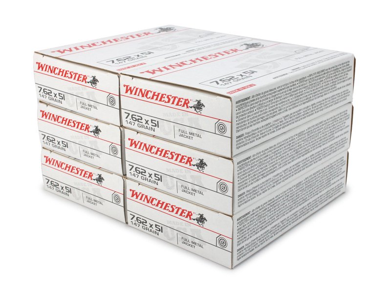Winchester USA 7.62x51 NATO 147 Grain FMJ Ammunition