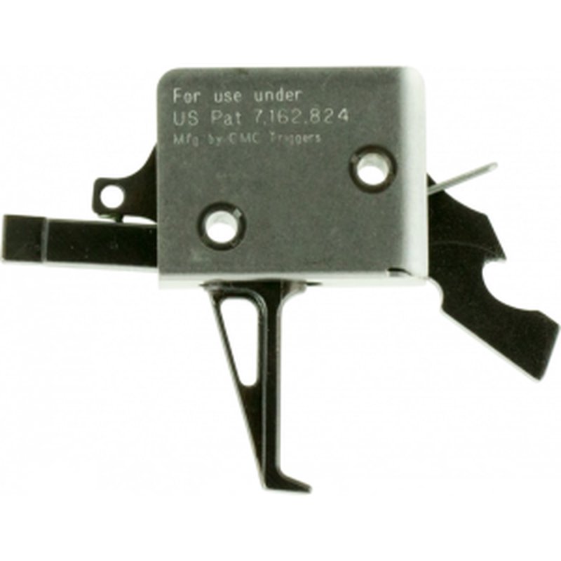 CMC Triggers 91507 Drop-In Flat Trigger with 3.50 lbs Draw Weight & Black/Silver Finish for AR-15/AR-10