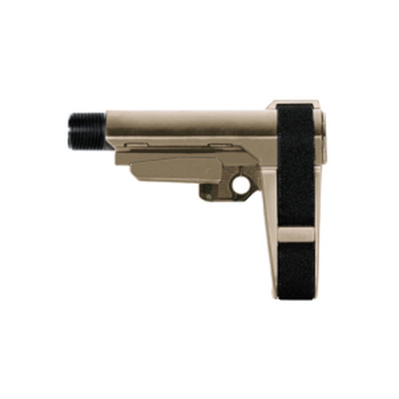 SB TACTICAL SBA3 FDE, 5-Pos Adj Mil-Spec Carbine Receiver Ext