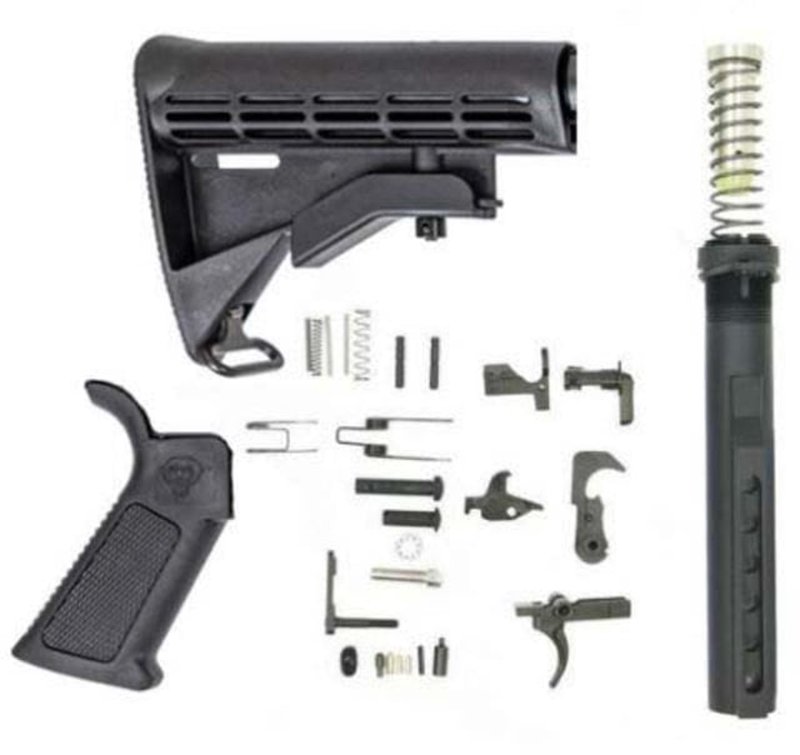 DPMS Panther Polished Trigger AR-10 Lower Build Kit w/ Overmolded Grip