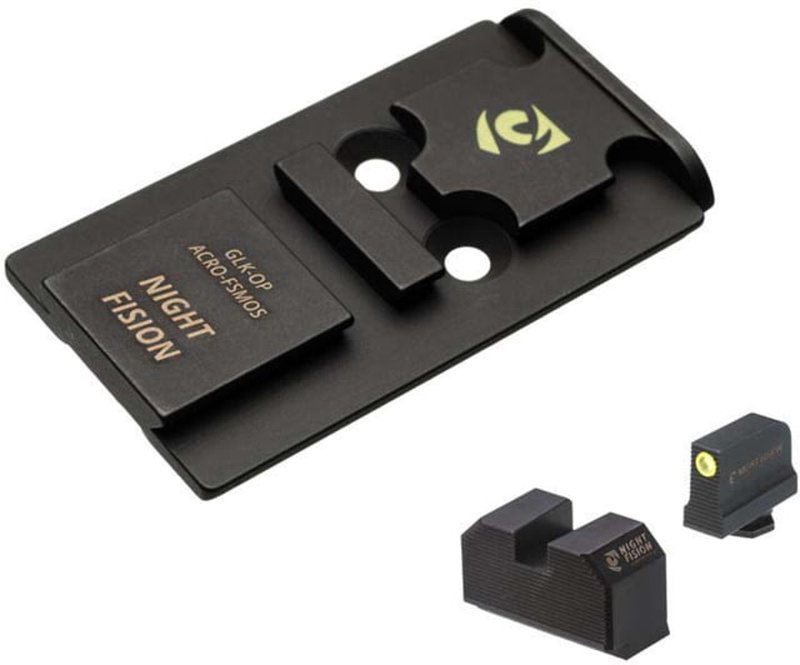 Night Fision Glock MOS Optic Plate + Tritium Front Sight Combo for Aimpoint ACRO