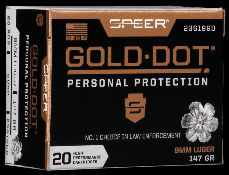 Speer Gold Dot Personal Protection 9mm 147gr GDHP Ammunition