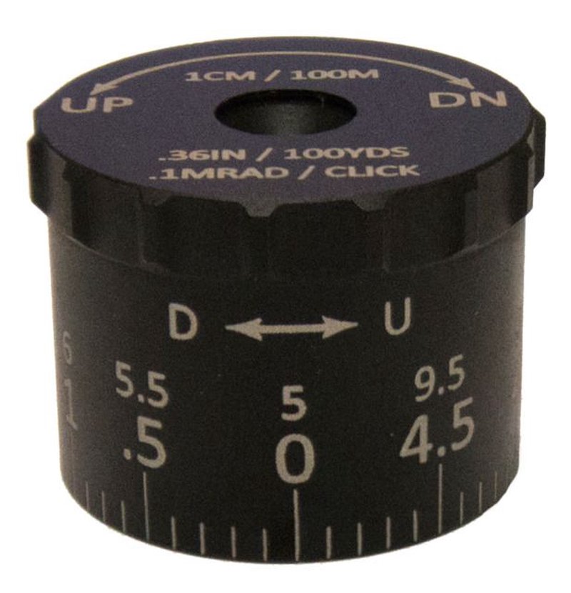 Sightron SIII8x32/SIII6x24, 0.1 MRAD Tactical Elevation Knob, 9.5 MRAD