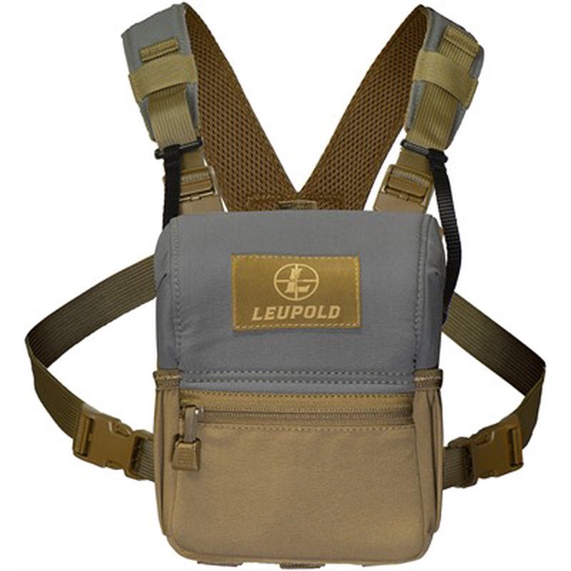 LEUPOLD ENCLOSED BINOCULAR HARNESS - Non-Magnetic Tan/Gray